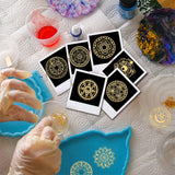 Craspire 9Pcs 9 Styles Nickel Self-adhesive Picture Stickers, Golden, Magic Circle, 40x40mm, 1pc/style