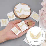 Craspire 9Pcs 9 Styles Nickel Self-adhesive Picture Stickers, Golden, Wing Pattern, 40x40mm, 1pc/style