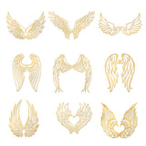 Craspire 9Pcs 9 Styles Nickel Self-adhesive Picture Stickers, Golden, Wing Pattern, 40x40mm, 1pc/style