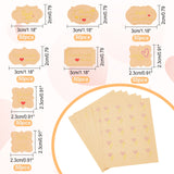 Craspire 400Pcs 8 Style Kraft Paper Sealing Stickers, Label Paster Picture Stickers, for Gift Packaging, Mixed Patterns, 2~2.3x2.3~3cm, 50pcs/style
