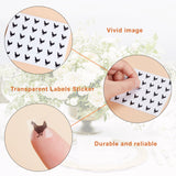 Craspire 80 Sheets 4 Style Cartoon Carrot & Rooster & Fish & Cow Meal Stickers, Adhesive Square Paper Labels, Black, 6.6x8.1x0.02cm, 30pcs/sheet, 20sheets/style