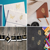 Craspire 9Pcs 9 Styles Custom Carbon Steel Self-adhesive Picture Stickers, Butterfly & Flower & Leaf, Square, Mixed Patterns, 40x40mm, 1pc/style