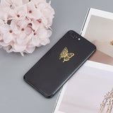 Craspire 9Pcs 9 Styles Custom Carbon Steel Self-adhesive Picture Stickers, Butterfly & Flower & Leaf, Square, Mixed Patterns, 40x40mm, 1pc/style