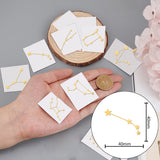 Craspire 12Pcs 12 Styles Custom Carbon Steel Self-adhesive Picture Stickers, Golden, Constellation Pattern, Constellation Pattern, 40x40mm, 1pc/style