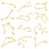 Craspire 12Pcs 12 Styles Custom Carbon Steel Self-adhesive Picture Stickers, Golden, Constellation Pattern, Constellation Pattern, 40x40mm, 1pc/style