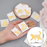 Craspire 9Pcs 9 Styles Custom Carbon Steel Self-adhesive Picture Stickers, Golden, Wing Pattern, 40x40mm, about 1pc/style