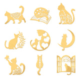 Craspire 9Pcs 9 Styles Custom Carbon Steel Self-adhesive Picture Stickers, Golden, Wing Pattern, 40x40mm, about 1pc/style