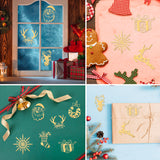 9Pcs 9 Styles Custom Carbon Steel Self-adhesive Picture Stickers, Golden, Wing Pattern, 40x40mm, about 1pc/style