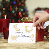 9Pcs 9 Styles Custom Carbon Steel Self-adhesive Picture Stickers, Golden, Wing Pattern, 40x40mm, about 1pc/style