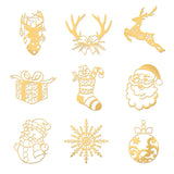 9Pcs 9 Styles Custom Carbon Steel Self-adhesive Picture Stickers, Golden, Wing Pattern, 40x40mm, about 1pc/style