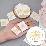 9Pcs 9 Styles Custom Carbon Steel Self-adhesive Picture Stickers, Fireworks Pattern, 40x40mm, 1pc/style