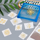 Craspire 9Pcs 9 Styles Custom Carbon Steel Self-adhesive Picture Stickers, Fireworks Pattern, 40x40mm, 1pc/style