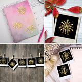 9Pcs 9 Styles Custom Carbon Steel Self-adhesive Picture Stickers, Fireworks Pattern, 40x40mm, 1pc/style