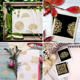 9Pcs 9 Styles Custom Carbon Steel Self-adhesive Picture Stickers, Floral Pattern, 40x40mm, 1pc/style