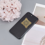 9Pcs 9 Styles Custom Carbon Steel Self-adhesive Picture Stickers, Floral Pattern, 40x40mm, 1pc/style