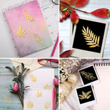 9Pcs 9 Styles Custom Carbon Steel Self-adhesive Picture Stickers, Leaf Pattern, 40x40mm, 1pc/style