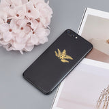 Craspire 9Pcs 9 Styles Custom Carbon Steel Self-adhesive Picture Stickers, Leaf Pattern, 40x40mm, 1pc/style