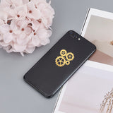 Craspire 9Pcs 9 Styles Custom Carbon Steel Self-adhesive Picture Stickers, Gear Pattern, 40x40mm, 1pc/style