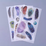 Craspire Scrapbook Stickers, Self Adhesive Picture Stickers, Feather Pattern, Colorful, 200x100mm