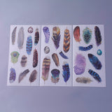 Craspire Scrapbook Stickers, Self Adhesive Picture Stickers, Feather Pattern, Colorful, 200x100mm