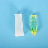 Pendulum Crystal Silicone Molds, Quartz Crystals Pendants Molds, For UV Resin, Epoxy Resin Jewelry Making, White, 2.6x2x6.5cm, Inner Diameter: 0.9x1.3cm