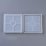 DIY Square Coaster Silicone Molds, Resin Casting Molds, For UV Resin, Epoxy Resin Jewelry Making, White, 106x106x16mm, Inner Diameter: 100x100mm