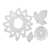 CRASPIRE Carbon Steel Cutting Dies Stencils, for DIY Scrapbooking/Photo Album, Decorative Embossing DIY Paper Card, Flower & Leaf, Matte Platinum Color, 8x6x0.08cm, 5pcs/set