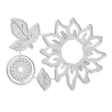 CRASPIRE Carbon Steel Cutting Dies Stencils, for DIY Scrapbooking/Photo Album, Decorative Embossing DIY Paper Card, Flower & Leaf, Matte Platinum Color, 8x6x0.08cm, 5pcs/set