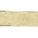 5 Strand Snowflake Pattern Cotton Ribbon, Sparkle Ribbon, for Wrapping Gifts, Christmas Tree Bows Crafts Decoration, Pale Goldenrod, 2-1/2 inch(63mm), about 2.19 Yards(2.00m)/Strand