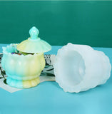 2PCS Storage Box Glass Jar Mold Silicone Molds, with Lid, Resin Casting Molds, for DIY Candle Holder, Trinket Case Craft Making, White, 80x100mm, 85X48MM