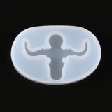 Muscle Man Pendant Silicone Molds, Resin Casting Molds, For UV Resin, Epoxy Resin Jewelry Making, White, 36.5x56.5x8.5mm