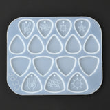 Guitar Pick Shape Silicone Molds, Resin Casting Molds, For UV Resin, Epoxy Resin Jewelry Making, White, 165x136x5mm