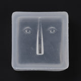 5PCS 3D Abstract Human Face Candle Making Molds, Square Silicone Molds, Resin Casting Molds, Clay Craft Mold Tools, White, 10.3x10.5x3.5cm, Inner Diameter: 8.8x8.4cm