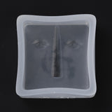 5PCS 3D Abstract Human Face Candle Making Molds, Square Silicone Molds, Resin Casting Molds, Clay Craft Mold Tools, White, 10.3x10.5x3.5cm, Inner Diameter: 8.8x8.4cm