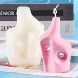2PCS DIY Geometric Abstraction Style Candle Making Silicone Molds, Resin Casting Molds, Clay Craft Mold Tools, White, 11.1x7.1x3cm, Inner Diameter: 9.7x5.6cm