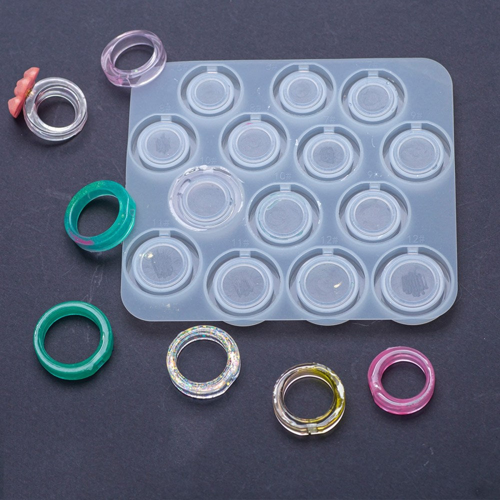 DIY Spinning Fidget Ring Silicone Molds Resin Casting Molds for UV Resin Epoxy Resin Jewelry Making White 123x108x7mm