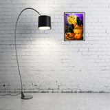 Craspire DIY 5D Diamond Painting Halloween Canvas Kits, with Resin Rhinestones, Diamond Sticky Pen, Tray Plate and Glue Clay, Halloween Themed Pattern, 20x20x2mm, 2Set/Pack