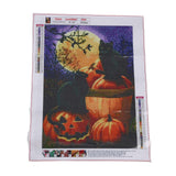 Craspire DIY 5D Diamond Painting Halloween Canvas Kits, with Resin Rhinestones, Diamond Sticky Pen, Tray Plate and Glue Clay, Halloween Themed Pattern, 20x20x2mm, 2Set/Pack