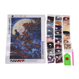 Craspire DIY 5D Diamond Painting Halloween Canvas Kits, with Resin Rhinestones, Diamond Sticky Pen, Tray Plate and Glue Clay, Witch Pattern, 2Set/Pack