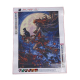 Craspire DIY 5D Diamond Painting Halloween Canvas Kits, with Resin Rhinestones, Diamond Sticky Pen, Tray Plate and Glue Clay, Witch Pattern, 2Set/Pack