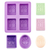 1 Set Silicone Molds Sets, For DIY Cake, Chocolate, Candy, Soap, Rectangle/Tree of Life/Oval with Tree of Life, Purple, 195x160x30.5mm