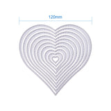 CRASPIRE Carbon Steel Cutting Dies Stencils Sets, For DIY Scrapbook Album Paper Card, Heart & Square & Flat Round, Silver, 13~120x13~120x1mm