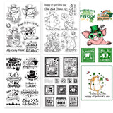 Craspire 4 Sheets 4 Styles Saint Patrick's Day PVC Plastic Stamps, for DIY Scrapbooking, Photo Album Decorative, Cards Making, Stamp Sheets, Saint Patrick's Day Themed Pattern