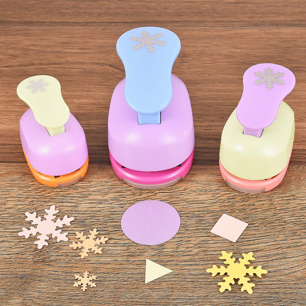 CRASPIRE 3pcs 3 Sizes Snowflake Shape Plastic Paper Punch Hole Puncher for  Scrapbook Engraving Greeting Card Making DIY Craft Making Random Mixed Color