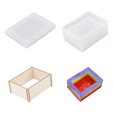 Wood Tissue Holders, with Cuboid DIY Tissue Box Silicone Molds, for UV Resin, Epoxy Resin Jewelry Making, BurlyWood, 145x113x60mm, 130x100x60mm