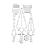 CRASPIRE Carbon Steel Cutting Dies Stencils, for DIY Scrapbooking/Photo Album, Decorative Embossing DIY Paper Card, Matte Platinum Color, 125x73x0.8mm, 5pcs/set