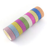 50 Rolls Glitter Powder DIY Scrapbook Decorative Paper Tapes