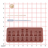 Chess Silicone Mold Kits, with 100ml Measuring Cup Silicone Glue Tools, Disposable Plastic Transfer Pipettes and Birch Wooden Craft Ice Cream Sticks, Mixed Color, 20.8x8.8x0.9cm, Inner: 2.2~4.7cm