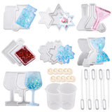 Cup Mat Silicone Molds, Resin Casting Molds, For UV Resin, Epoxy Resin Jewelry Making, with Disposable Plastic Transfer Pipettes and Disposable Latex Finger Cots, White
