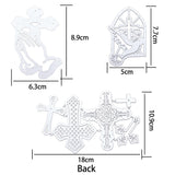 CRASPIRE 3pcs Cross Metal Cutting Dies Stencils for Card Making Christmas Easter Greeting Cards Embossing Scrapbooking Photo Album Decor DIY Craft Paper Card Decor, Matte Platinum Color